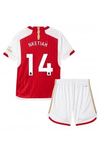 Fotbalové Dres Arsenal Eddie Nketiah #14 Dětské Domácí Oblečení 2023-24 Krátký Rukáv (+ trenýrky)